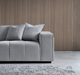 Aluxo Leonard Left Hand Corner Group in Cloudy Grey Boucle - SOLID FURNITURE LTD